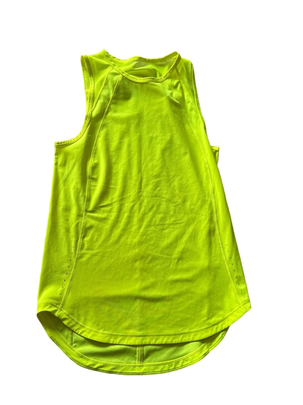 Lululemon Running Peep Back Tank Neon Green Yellow Size 6/8